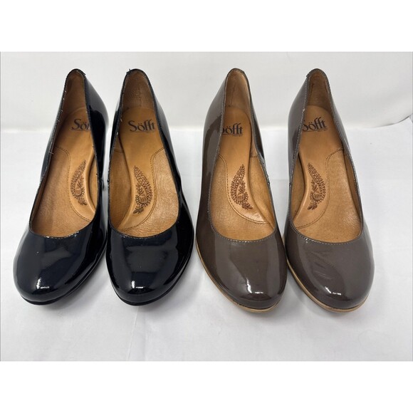 Sofft Shoes - 2x Sofft Lana Black & Brown Patent Leather Classic Pump Womens Size 8 M shoe